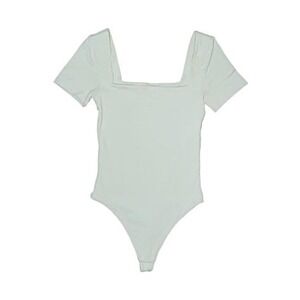 Aritzia Babaton Squareneck Bodysuit 2XS Terrace Sage Green Ribbed Short Sleeve